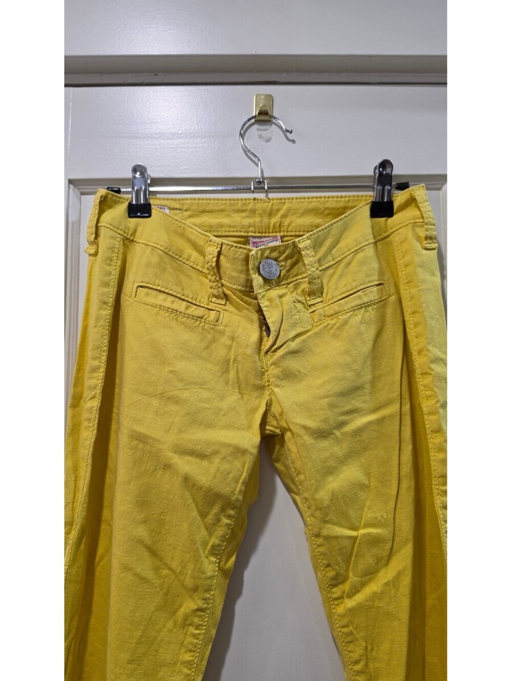 True Religion Yellow Flare Jeans Women's Size 26 Made in USA Classic Denim - Picture 2 of 11